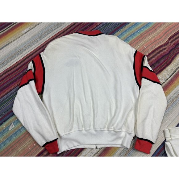New St John Sport Luxury Track Suit Set Sweatpants Sweatshirt Jacket White Red M - Picture 5 of 16
